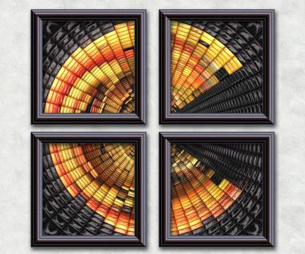 3D rendering puff pixels artwork gallery Illustrazione stock