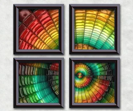 3D rendering puff pixels artwork gallery 스톡 일러스트