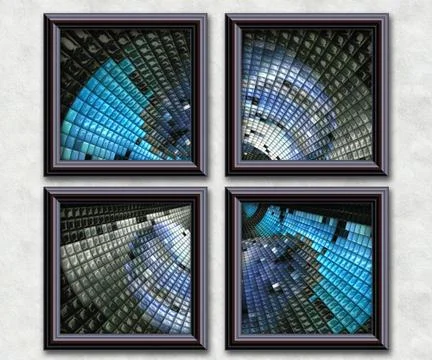 3D rendering puff pixels artwork gallery 스톡 일러스트