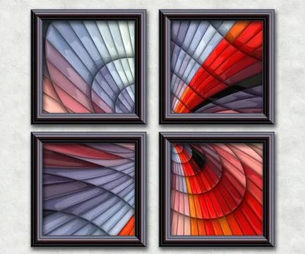 3D rendering puff pixels artwork gallery Illustrazione stock