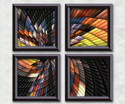 3D rendering puff pixels artwork gallery 스톡 일러스트