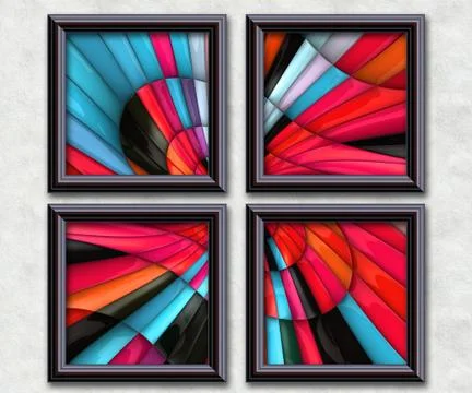 3D rendering puff pixels artwork gallery 스톡 일러스트