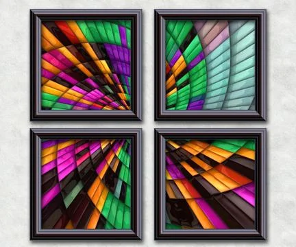 3D rendering puff pixels artwork gallery 스톡 일러스트