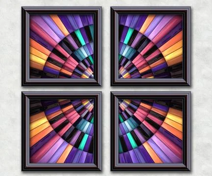 3D rendering puff pixels artwork gallery 스톡 일러스트