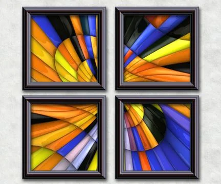 3D rendering puff pixels artwork gallery 스톡 일러스트