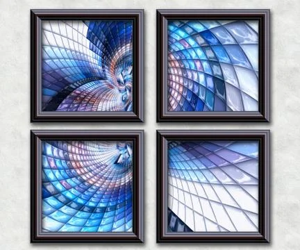 3D rendering puff pixels artwork gallery 스톡 일러스트