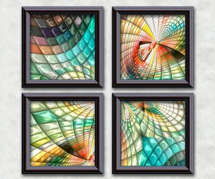 3D rendering puff pixels artwork gallery 스톡 일러스트