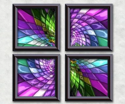 3D rendering puff pixels artwork gallery 스톡 일러스트