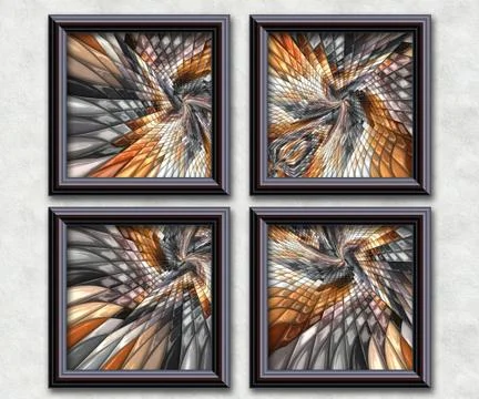 3D rendering puff pixels artwork gallery 스톡 일러스트