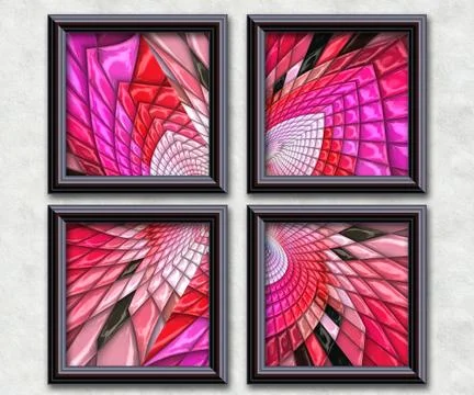 3D rendering puff pixels artwork gallery 스톡 일러스트