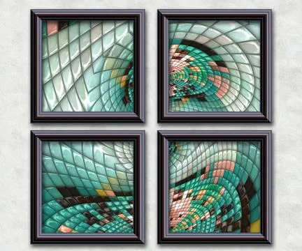 3D rendering puff pixels artwork gallery 스톡 일러스트