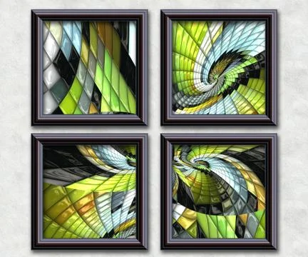 3D rendering puff pixels artwork gallery 스톡 일러스트