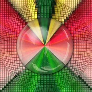 3D rendering puff pixels combo artwork Illustrazione stock