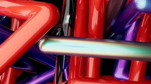 3d rendering of purple and blue abstract geometric background. Scene for Stock Illustration