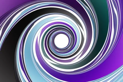 3D rendering  purple and blue  round fractal, torus, portal 스톡 사진