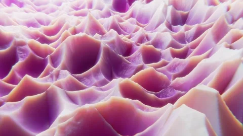 3D rendering of purple fluid wave pattern rendered in seamless loop Stock Footage 283772624
