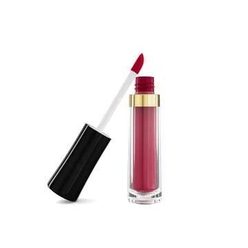 3d rendering of a purple lip gloss with a black cap isolated on white background Stock Illustration