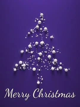 3d rendering of a purple merry christmas tree Stock Illustration