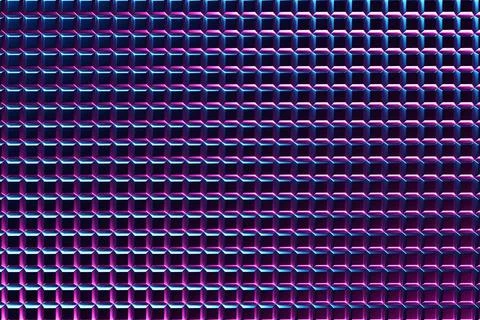 3D rendering. Purple   pattern of cubes of different shapes. Minimalistic pat Stock Illustration