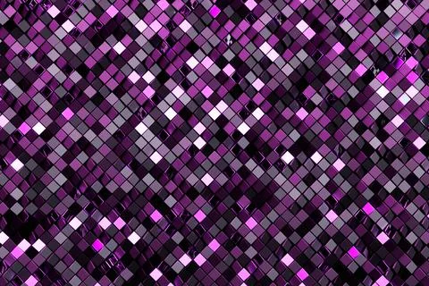 3D rendering. Purple pattern of cubes of different shapes. Minimalistic patte Stock Photos