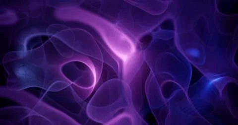 3d rendering. Purple, pink and blue cloud smoke on black isolated background. Stock Illustration