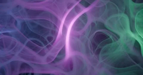 3d rendering. Purple, pink and blue cloud smoke on black isolated background. Stock Illustration