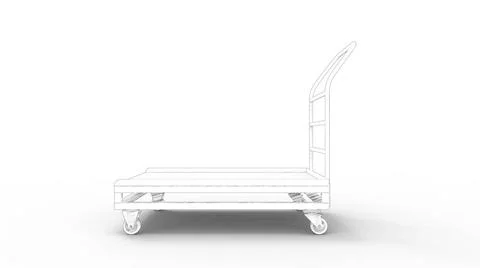 3d rendering of a push cart isolated in studio background 3d rendering of ... Fotos de archivo