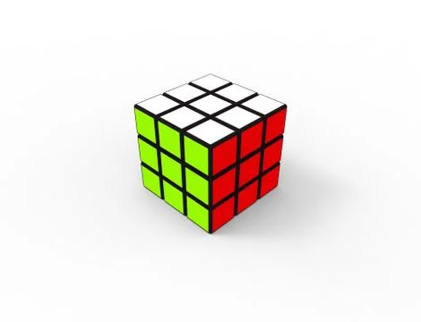 3d rendering of a puzzle cube isolated in white studio background Stockillustratie