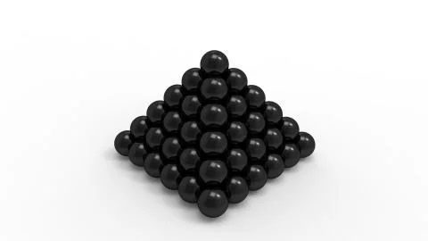 3d rendering of a pyramid of balls isolated in white background Stock Illustration