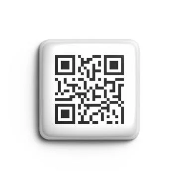 3d rendering QR code scanning button Stock-Illustration