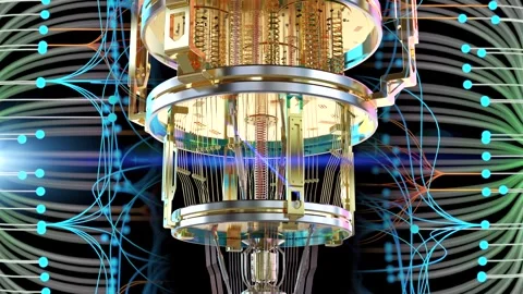 3d rendering quantum computer machine working for big data analysis 4k footage 스톡 동영상 327641585