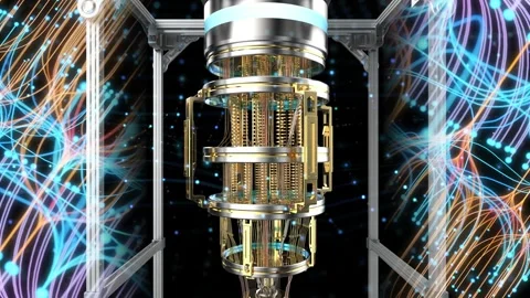 3d rendering quantum computer machine working for big data analysis 4k footage 스톡 동영상 327641586