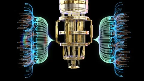 3d rendering quantum computer machine working for big data analysis 4k footage Stock Footage 327641587