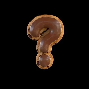 3d rendering of the question sign recreating a cookie with chocolate on top Stock Illustration