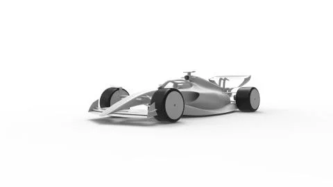 3D rendering of a race car ground effect new rules concept isolated Stock Illustration