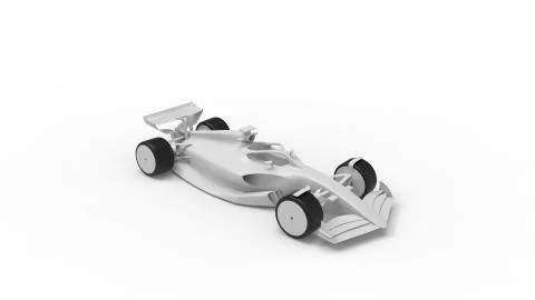 3D rendering of a race car ground effect new rules concept isolated Stock Illustration
