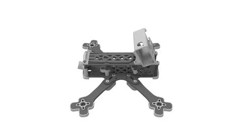 3D rendering of a race drone cinematic footage tool computer model on white イラスト素材