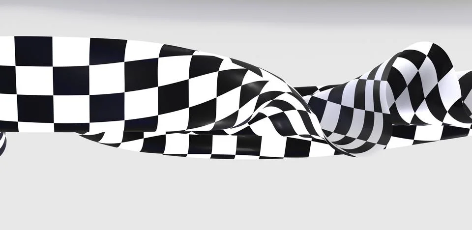3D rendering of a Race Flag on a white background Stock Illustration