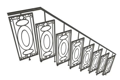3d rendering of rail of a stairs on a white background Stock Illustration