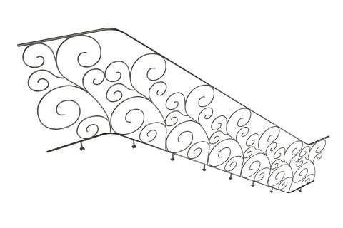 3d rendering of rail of a stairs on a white background Stock Illustration