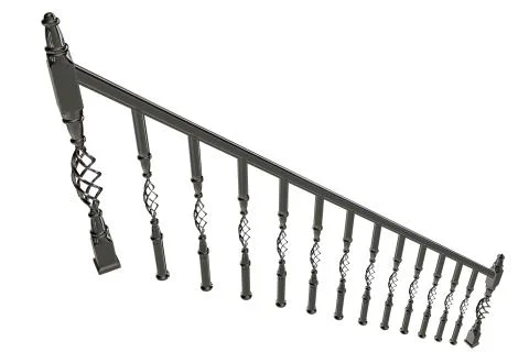 3d rendering of rail of a stairs on a white background Stock Illustration