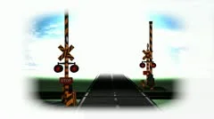 Railroad crossing animation, gate, light... | Stock Video | Pond5