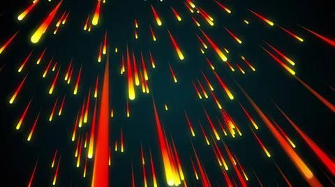 3d rendering of rain of comet fire particles. Computer generated web backg... Stock Photos