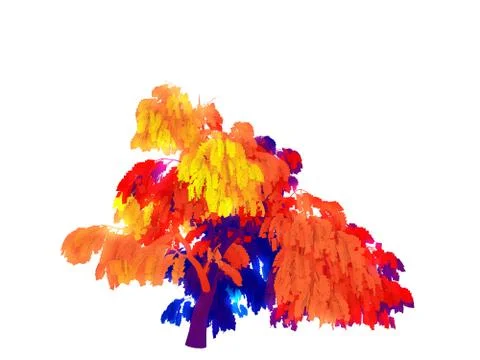 3d rendering of a rainbow colorful tree isolated Stock Illustration