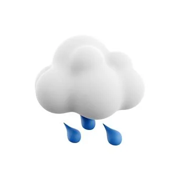 3d rendering rainy weather icon. 3d render cloud with rain. Rainy weather Stock Illustration