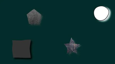 3d rendering of random set shapes and textures. Computer generated art Stock-Illustration