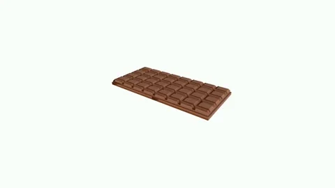 3D rendering of a realistic chocolate bar on a plain background Stock Footage 303859570