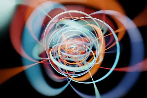 3d rendering of realistic composition primitives. Abstract theme for trendy d Stock Photos