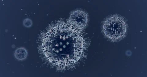 3D Rendering Realistic Corona Virus Stock Illustration