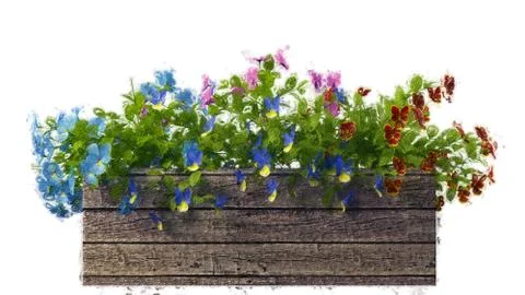 3d rendering of a realistic flower pot isolated on white Stock Illustration